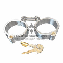 Load image into Gallery viewer, Integrated Cylinder Core Lock Steel BDSM Handcuffs
