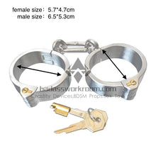 Load image into Gallery viewer, Integrated Cylinder Core Lock Steel BDSM Handcuffs

